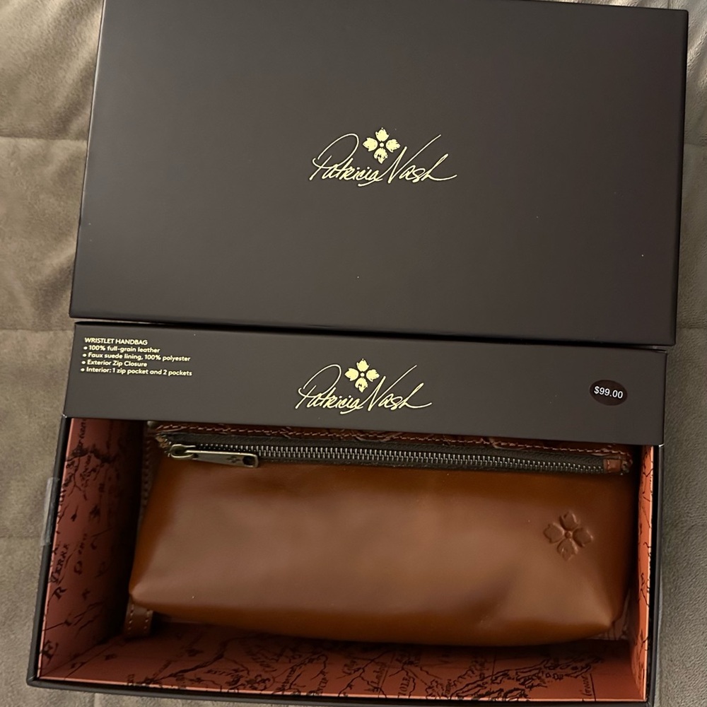Patricia Nash brown Leather Wristlet